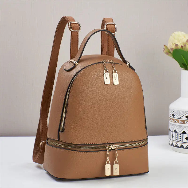 Polyester PU Packing Bag with Multiple Color Options and Sewing Thread - Khaki / 24x12x29CM