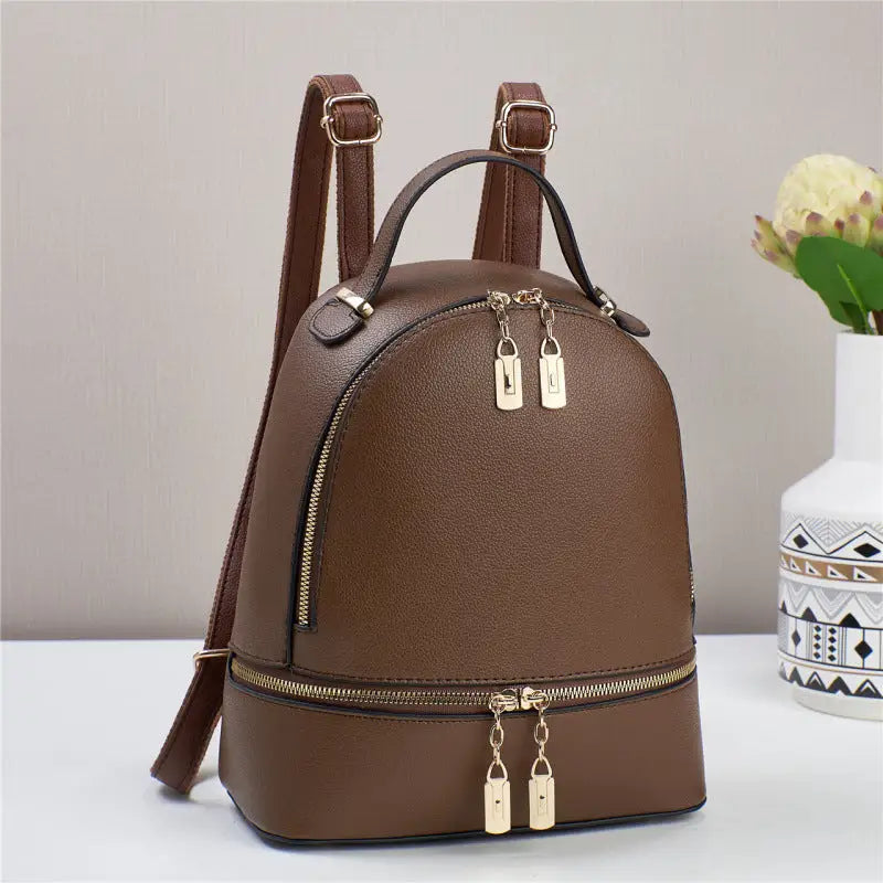Polyester PU Packing Bag with Multiple Color Options and Sewing Thread - Coffee / 24x12x29CM