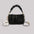 Polyester PU Square Suitcase Bag with Mobile Phone Pocket - Black