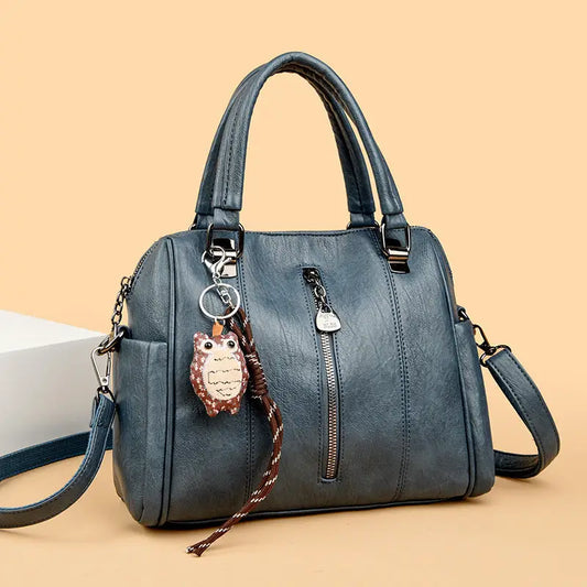 Polyester PU Suitcase Handbag in Multiple Colors with Sewing Thread