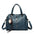 Polyester PU Suitcase Handbag in Multiple Colors with Sewing Thread - Peacock Blue