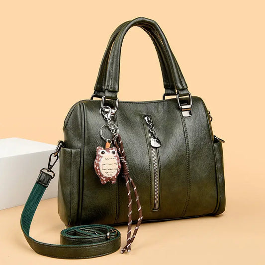 Polyester PU Suitcase Handbag in Multiple Colors with Sewing Thread