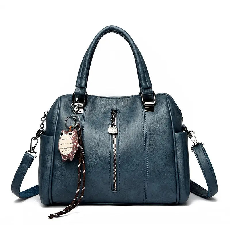 Polyester PU Suitcase Handbag in Multiple Colors with Sewing Thread