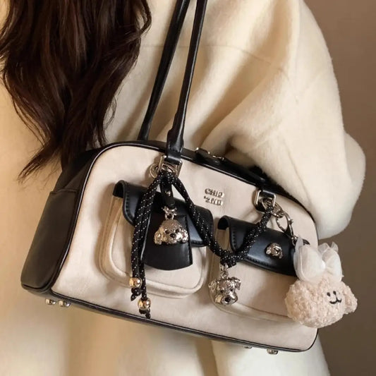 Polyester PU Suitcase Style Horizontal Square Bag with Internal Zipper Pockets - Cold Extraction Time