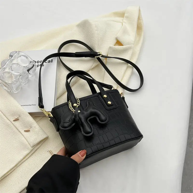 Polyester Strap Accessories with Multiple Color and Ornament Options - Black with Pendant
