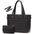 Polyester Suitcase with Slit Pocket in Black White or Khaki - Black / 45x17.7x12.6cm