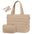 Polyester Suitcase with Slit Pocket in Black White or Khaki - Khaki / 45x17.7x12.6cm