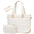 Polyester Suitcase with Slit Pocket in Black White or Khaki - White / 45x17.7x12.6cm