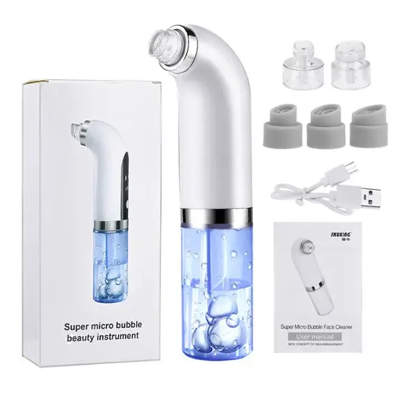 Pore Cleaner with Adjustable Suction and Three Replaceable Probes White