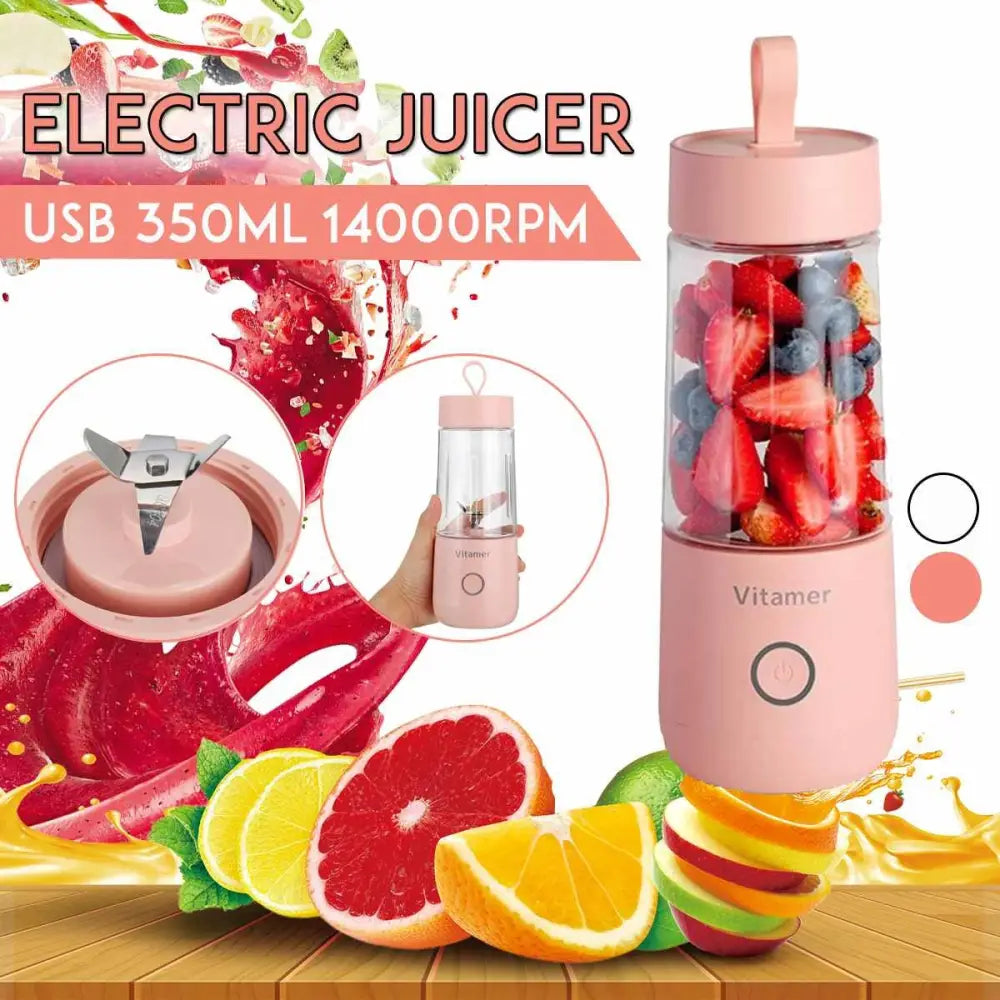 Portable Blender and Juicer Bottle with High Speed Motor