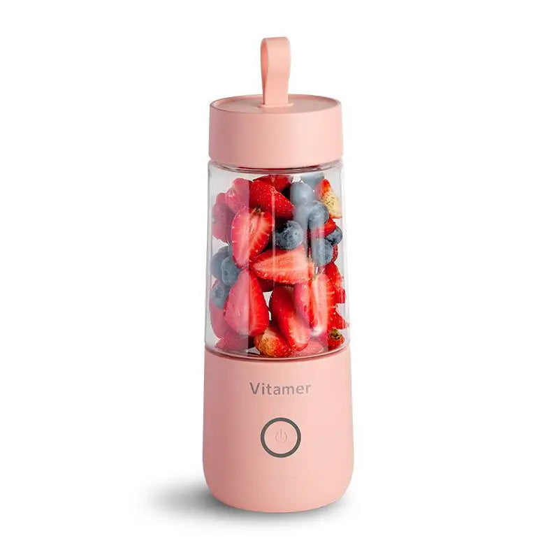 Portable Blender and Juicer Bottle with High Speed Motor Pink