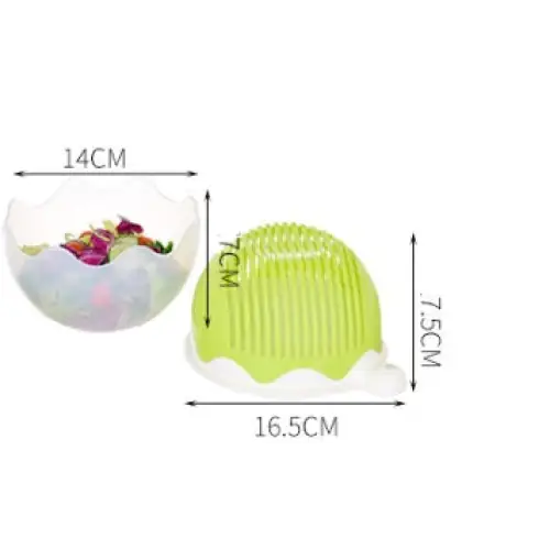 Portable Ultra Light Salad Cutter Bowl with Heat Collecting Filter Yellow small