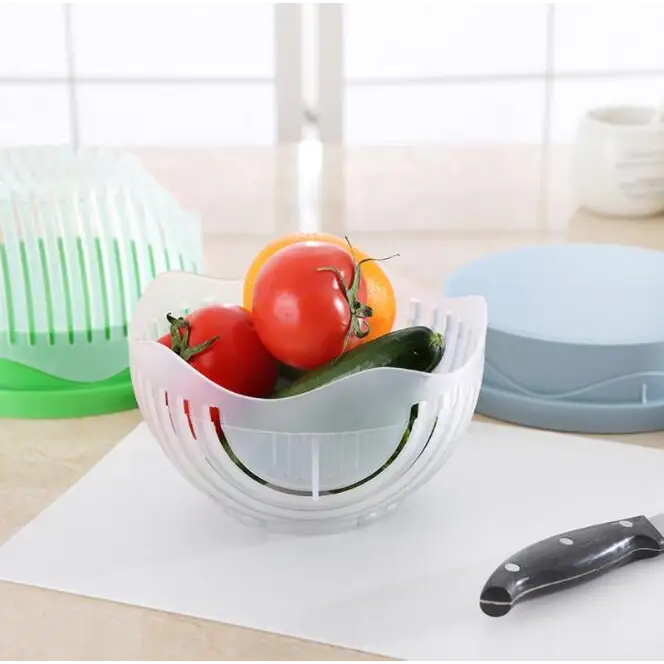 Portable Ultra Light Salad Cutter Bowl with Heat Collecting Filter