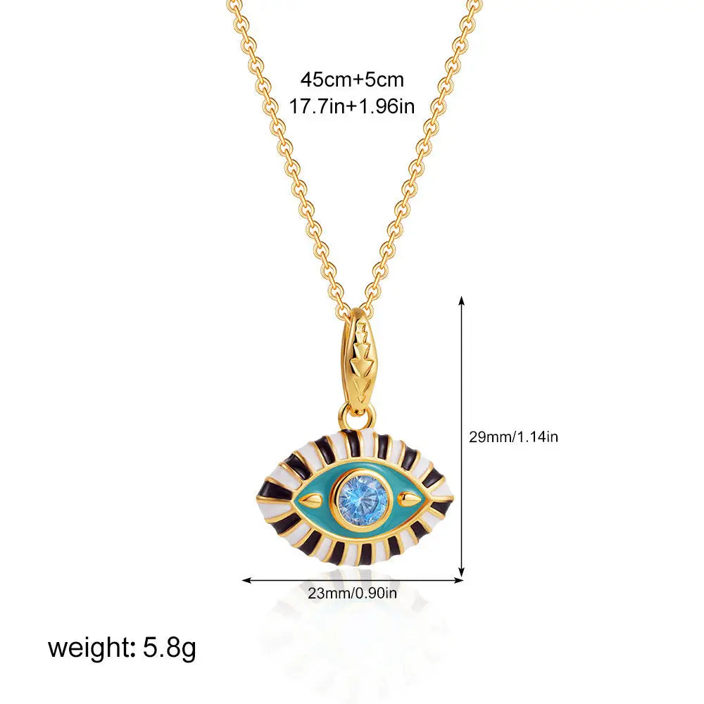 Prismatic Gem Clavicle Charm Necklace - Blue With Green Base
