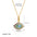 Prismatic Gem Clavicle Charm Necklace - Blue With Green Base