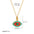 Prismatic Gem Clavicle Charm Necklace - Red Background Green