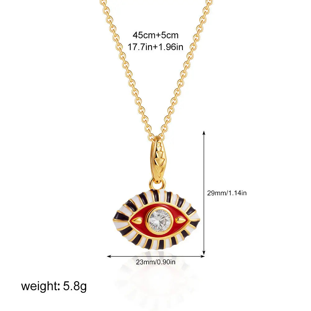 Prismatic Gem Clavicle Charm Necklace - White Color With Red Outsole