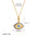 Prismatic Gem Clavicle Charm Necklace - Yellow Background And Blue