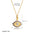 Prismatic Gem Clavicle Charm Necklace - Yellow Background White
