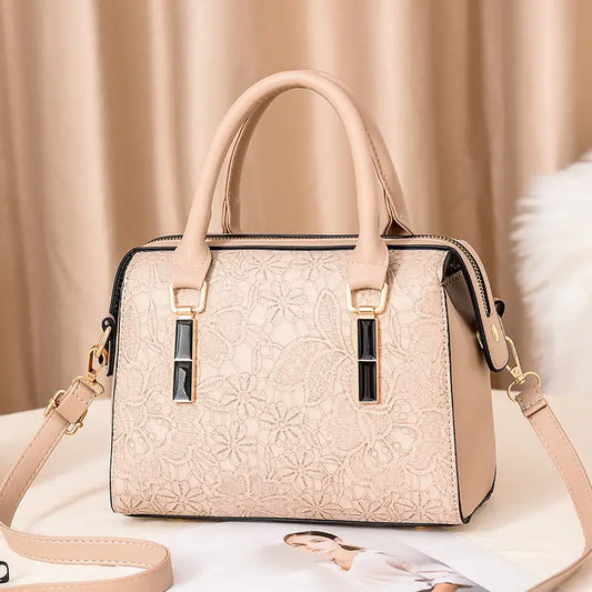 PU Embossed Solid Color Womens Handbag Multiple Color Options
