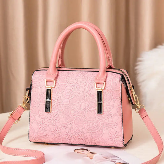 PU Embossed Solid Color Womens Handbag Multiple Color Options