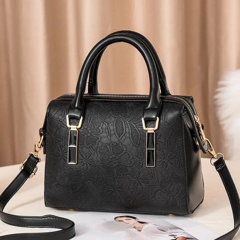 PU Embossed Solid Color Womens Handbag Multiple Color Options