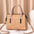 PU Embossed Solid Color Womens Handbag Multiple Color Options - Khaki