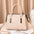 PU Embossed Solid Color Womens Handbag Multiple Color Options - White