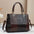 PU Horizontal Square Suitcase Bag with Multiple Zipper Compartments - Brown