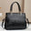 PU Horizontal Square Suitcase Bag with Multiple Zipper Compartments - Black