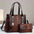 PU Horizontal Square Suitcase with Sandwich Pocket and Packing Bag - Brown