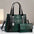 PU Horizontal Square Suitcase with Sandwich Pocket and Packing Bag - Dark Green