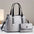 PU Horizontal Square Suitcase with Sandwich Pocket and Packing Bag - Gray