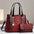 PU Horizontal Square Suitcase with Sandwich Pocket and Packing Bag - Purplish Red