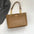 PU Horizontal Square Suitcase with Three Dimensional Outer Pocket - Khaki