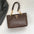 PU Horizontal Square Suitcase with Three Dimensional Outer Pocket - Brown