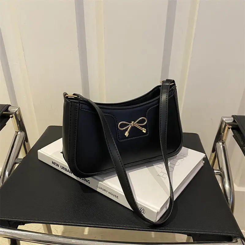 PU Leather Bow Accent Handbag in Multiple Colors