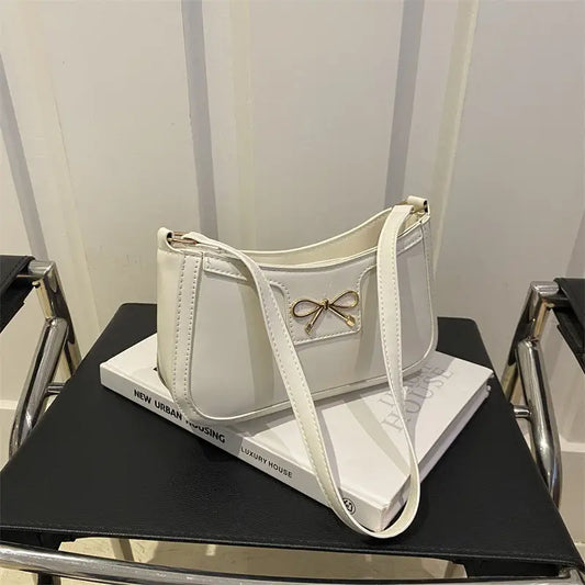 PU Leather Bow Accent Handbag in Multiple Colors