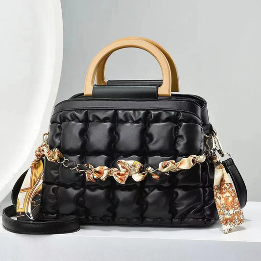 PU Leather Bucket Suitcase Bag with Internal Zipper and Multiple Colors