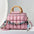 PU Leather Bucket Suitcase Bag with Internal Zipper and Multiple Colors - Pink / Length 25 Width 12 Height 17