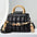 PU Leather Bucket Suitcase Bag with Internal Zipper and Multiple Colors - Black / Length 25 Width 12 Height 17