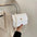 PU Leather Clamshell Crossbody Bag with Mobile Phone Pocket - White