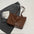 PU Leather Double Handle Zipper Tote Bag 39 x 29 x 13 cm - Brown / No pendant