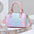 PU Leather Fashion Suitcase Style Women’s Handbag in Multiple Colors - Pink / Length 24 Width 12 Height 15cm