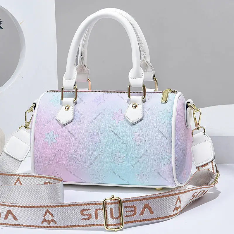 PU Leather Fashion Suitcase Style Women’s Handbag in Multiple Colors - White / Length 24 Width 12 Height 15cm