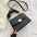 PU Leather Horizontal Square Bag with Sandwich Pockets and Zipper Compartment - Black