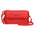 PU Leather Horizontal Square Bag with Zipper Buckle and Soft Finish - Red - 7