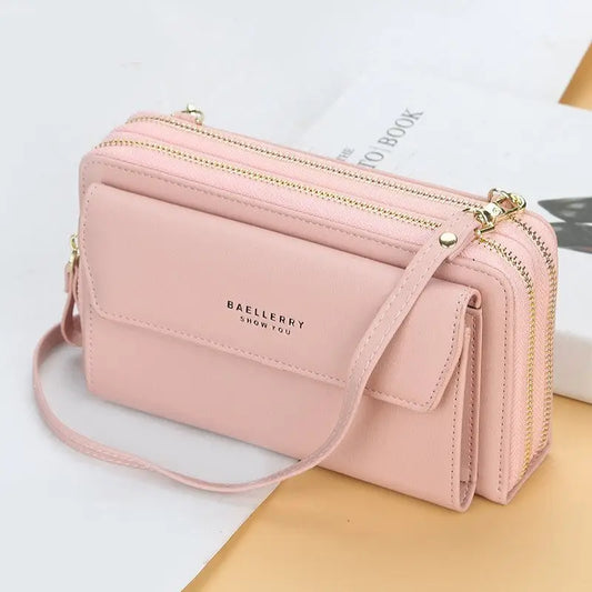 PU Leather Horizontal Square Bag with Zipper Buckle and Soft Finish - 7