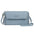 PU Leather Horizontal Square Bag with Zipper Buckle and Soft Finish - Blue - 7
