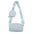 PU Leather Horizontal Square Suitcase Bag with Internal Zipper Pocket - Blue
